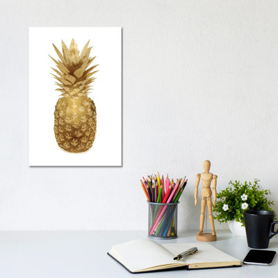 Gold Pineapple On White II by Kate Bennett - Wrapped Canvas Gallery-Wrapped Canvas Giclée