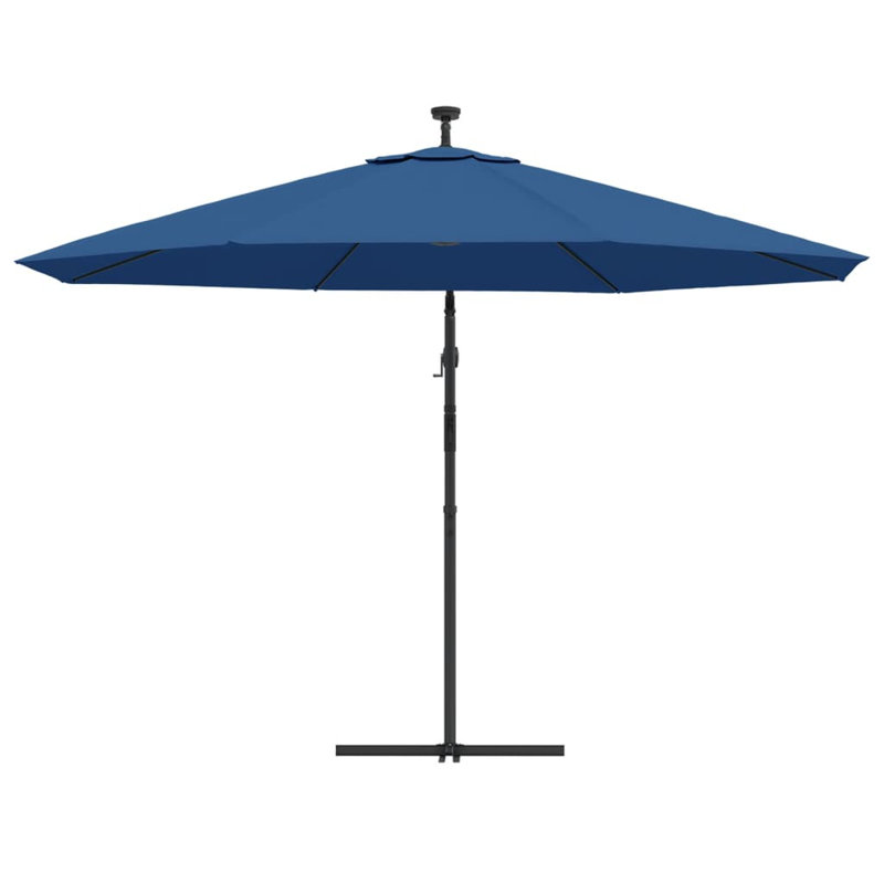 Gurganus 350cm Lighted Market Parasol, Azure Blue