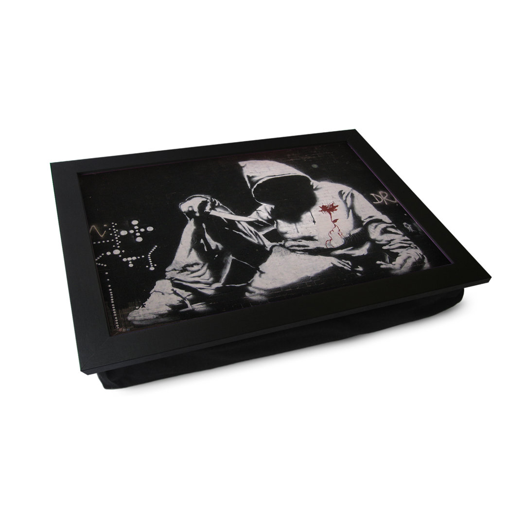 Banksy Hooded Man Lap Tray - L0477