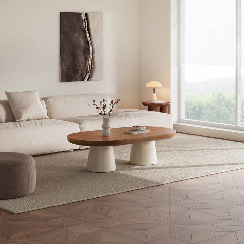 Table d'appoint de style moderne 51,18 "avec table bicolore et base robuste