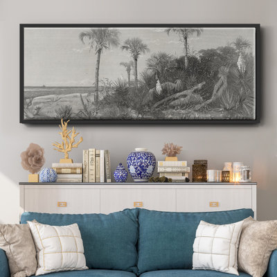 «On the Coast of Florida», peinture sur toile à cadre flottant