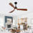 Hot Sales 52 Inch Modern Black Ceiling Fan With Light 3 Solid Wood Blades Remote Control Reversible DC Motor With Dimmable LED