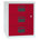 Light grey/Cardinal red