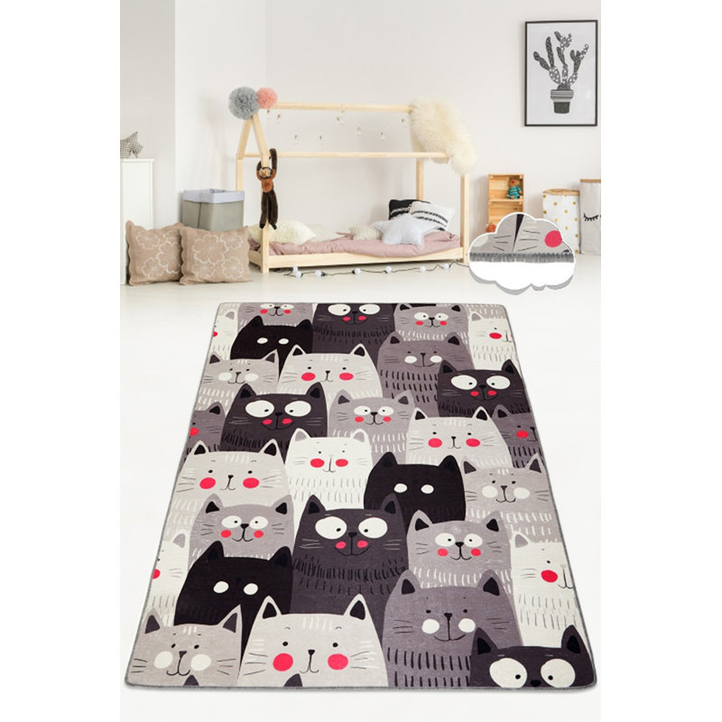 Premium Hall Carpet, 2.6 x 3.3 ft, 100% Polyester, 0.4 in Pile Height | Antibacterial, Non-Slip Underside, Machine Washable | Durable and Soft, Perfect for Living Rooms & Entryways, Easy to Maintain