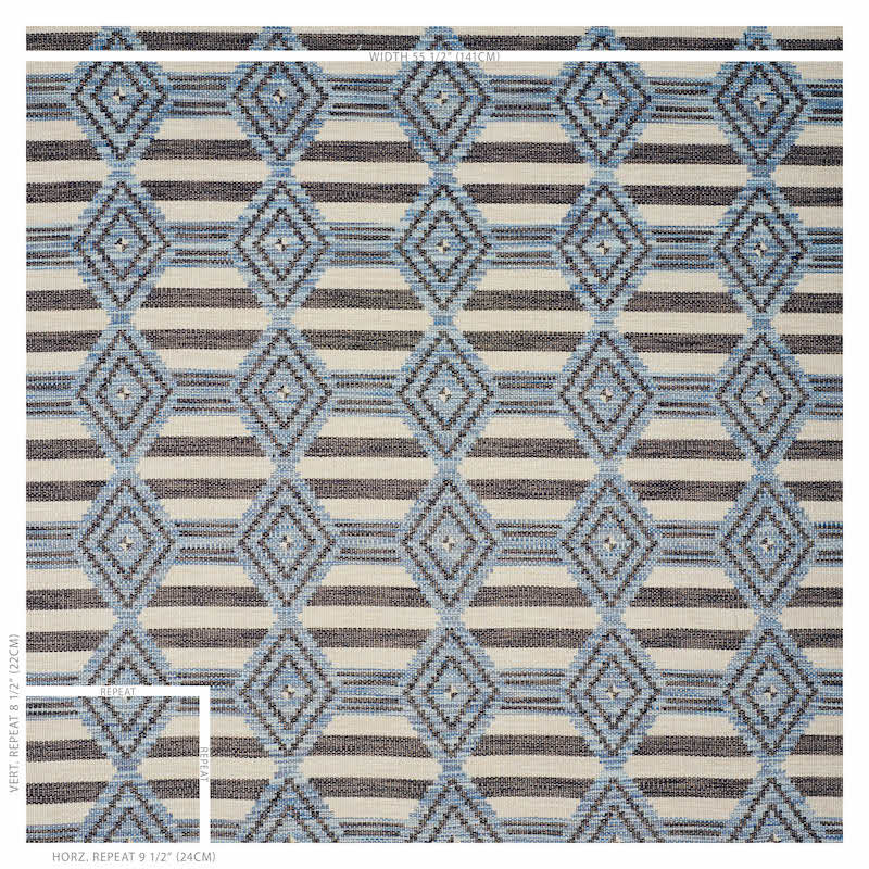 Manta Performance Fabric, Blue/ Medium Blue