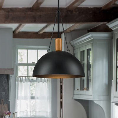 15" Single-Light Industrial Dome Pendant