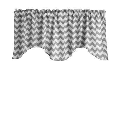 Cotton Blend Chevron Scalloped Window Valance