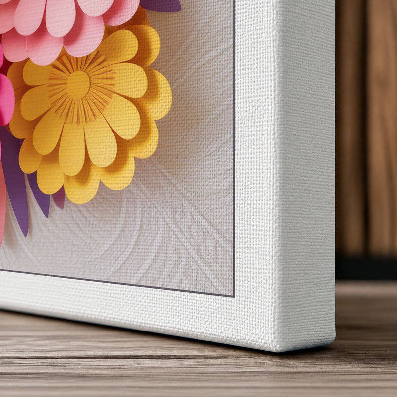 Vibrant Gerbera Cluster Botanical - Wrapped Canvas, 18x12 - 45.7 x 30.5 cm, White Border