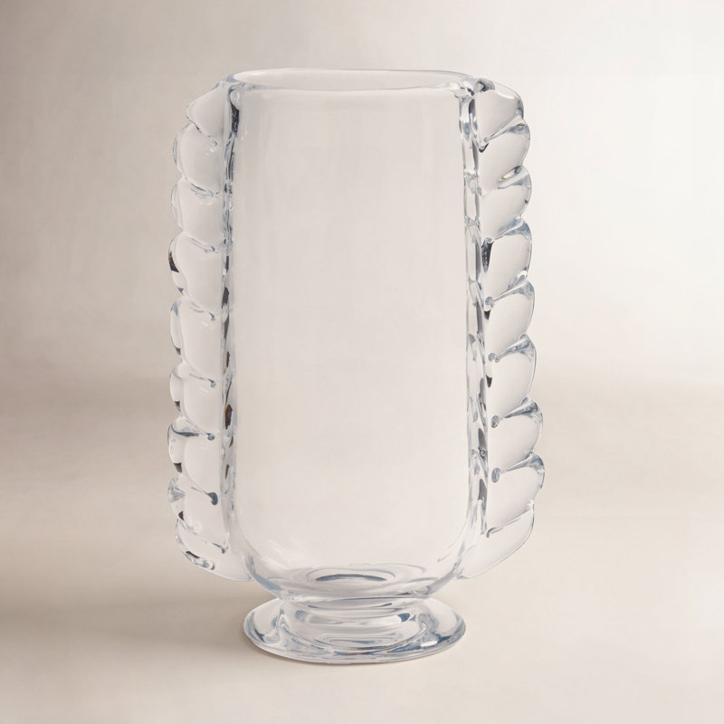 Vase en verre tressé rétro, Transparent