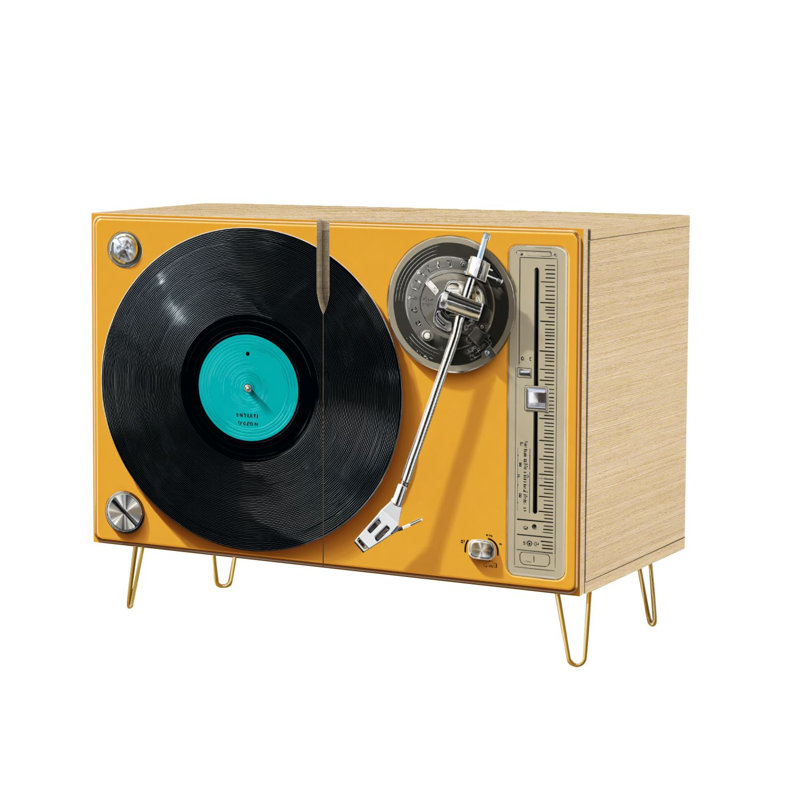 Buffet Buffet avec rangement Disque vinyle rétro Disque vinyle rétro avec 2 portes pour le salon et la cuisine