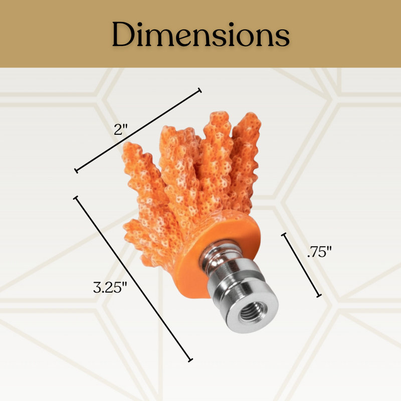 Royal Designs, Inc. F-5109SL-2 Grand fleuron corail, orange, base argent poli, Argent / orange, H 3,25 po x l 2 po x P 1,5 po