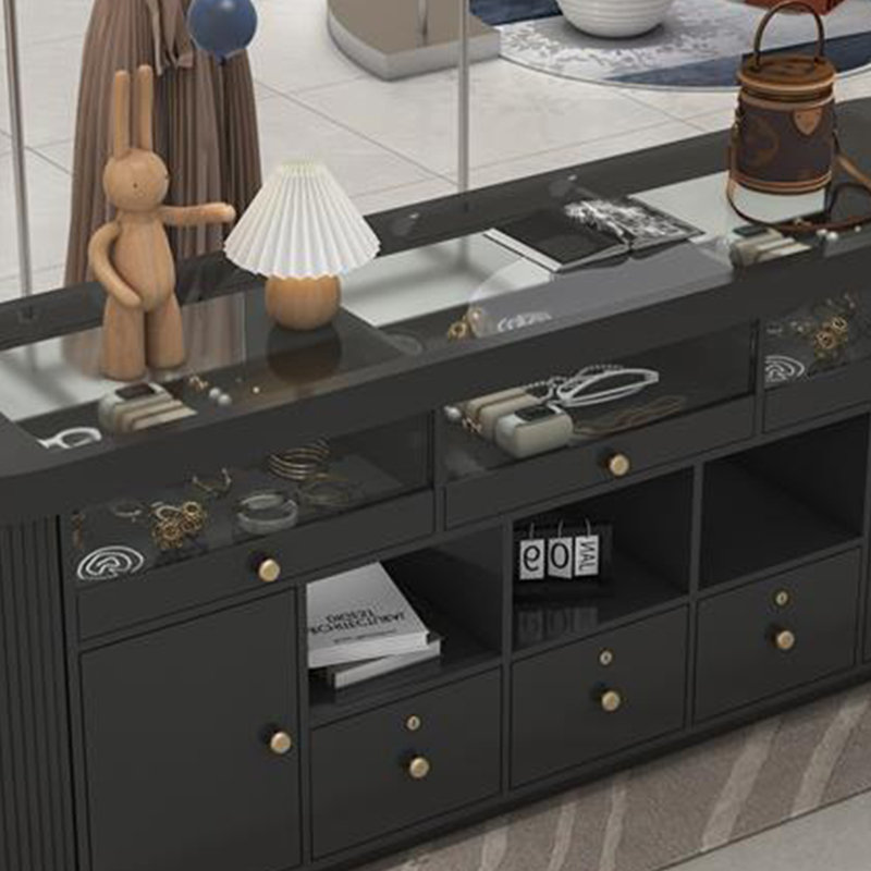 Armoire pour îlot central en verre tendance, H 35,43 po x l 55,11 po x P 26,77 po
