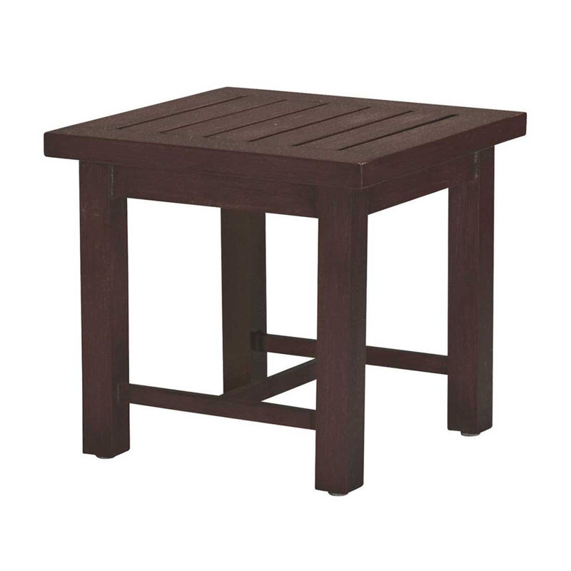 Club Aluminum Outdoor Side Table, Mahogany