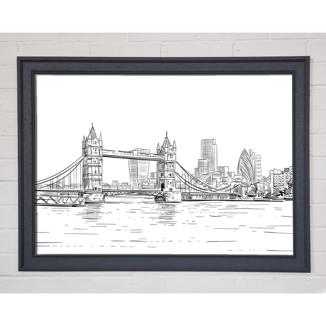 Tower Bridge Outline 1 Gerahmter Druck