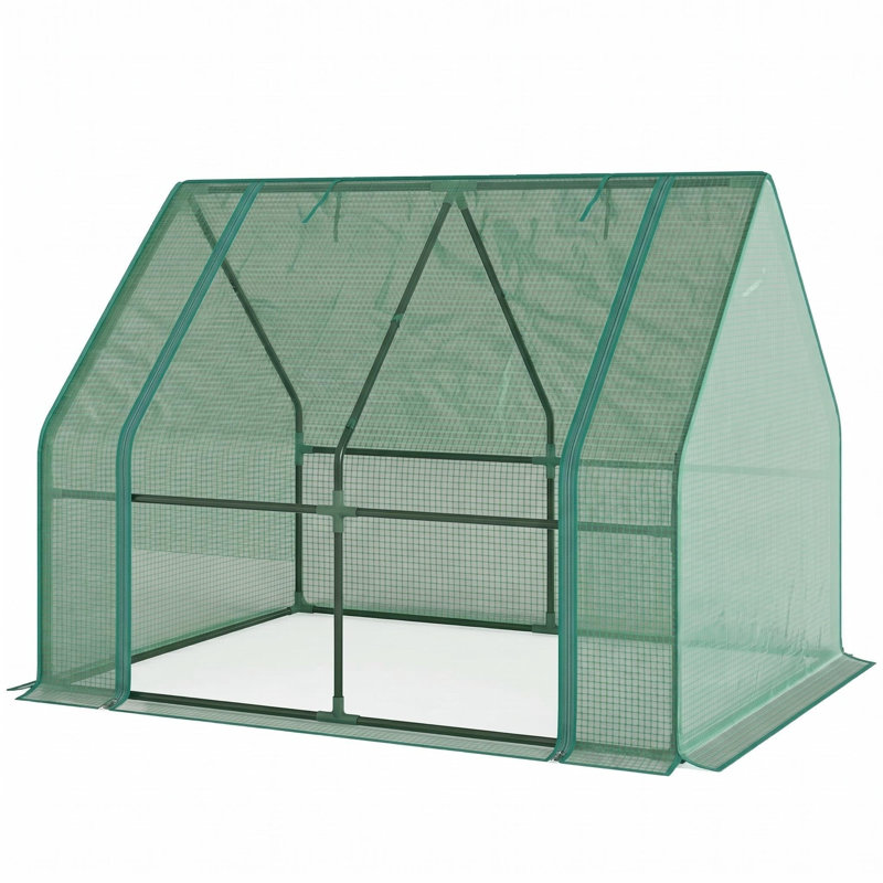 Lit de jardin surélevé galvanisé 2-en-1 avec mini couvre-serre - jardinière d'extérieur pour légumes, herbes, fleurs sur le patio, pelouse