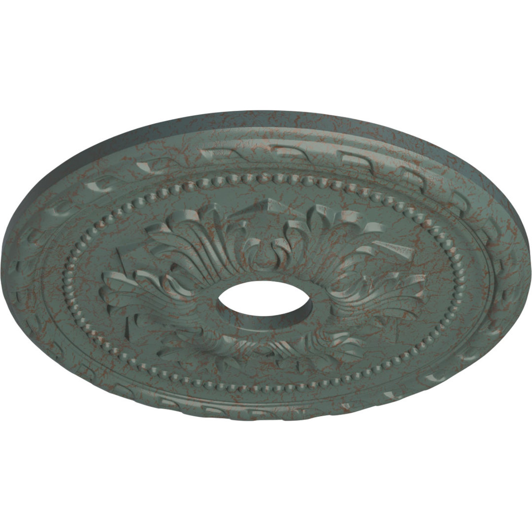 Endurathane Palmetto Ceiling Medallion, 20 7/8"OD x 3 5/8"ID x 1 5/8"P (Fits Canopies up to 5") Ekena Millwork 