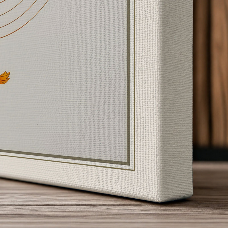 Goldfish in Ripples Japandi - Wrapped Canvas, 36x24 - 91.4 x 61.0 cm, Cream Border