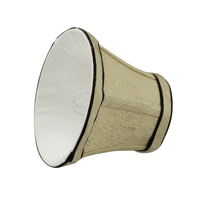 Light Gold Jacquard Fabric Bell Clip-On Chandelier Shades, Set of 5