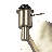 Nebula Brushed Nickel Base Wall Lamp with Rotary Switch White Fabric Shade