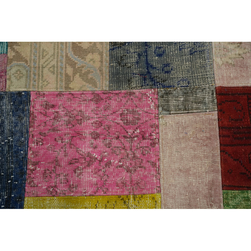 Multicolor Patchwork Distressed Area Rug 8x10