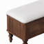 Banc de rangement avec repose-pieds en bois d'hévéa massif de 50,8 po avec siège en lin, banc de rangement pour chambre à coucher, range-chaussures pour chambre à coucher, salon, vestibule, garde-robe