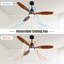 52 Inch Integrated LED Indoor Low Profile Ceiling Fan With Light And Remote Control For Patio Living Room