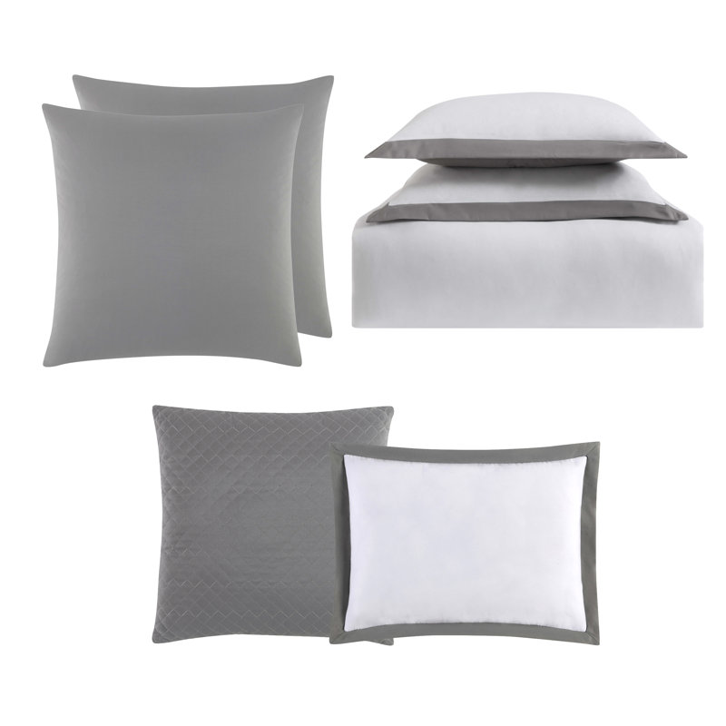 Ensemble de couette 7 pièces Everyday Hotel Style, Double / Grand, Gris