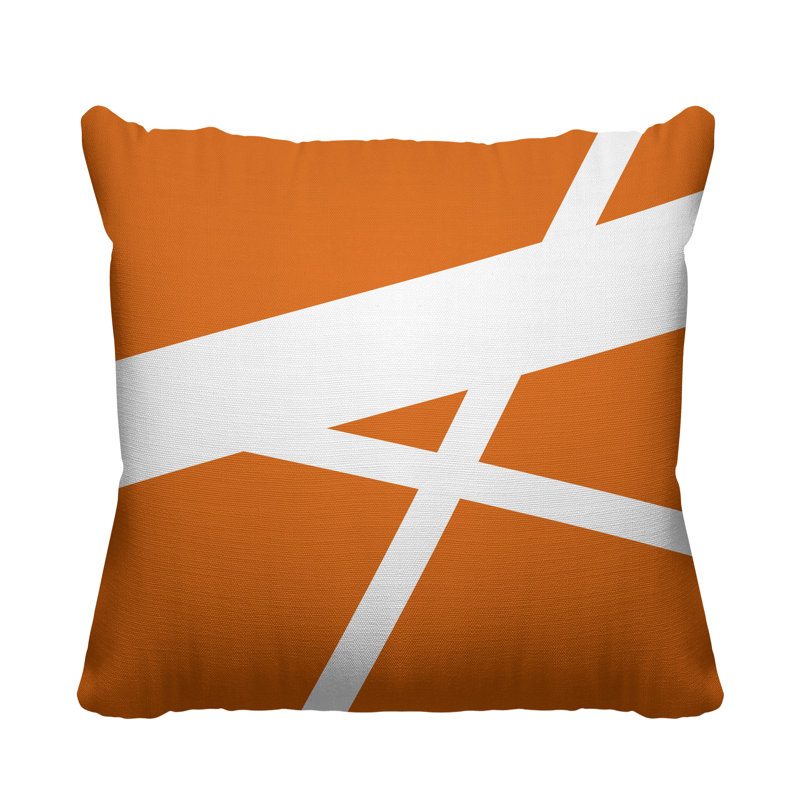 Coussin décoratif intérieur / extérieur Seward Abstract Lines, L 15 po x H 15 po, Orange
