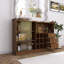 Buffet autoportant avec 2 portes coulissantes en verre rayé