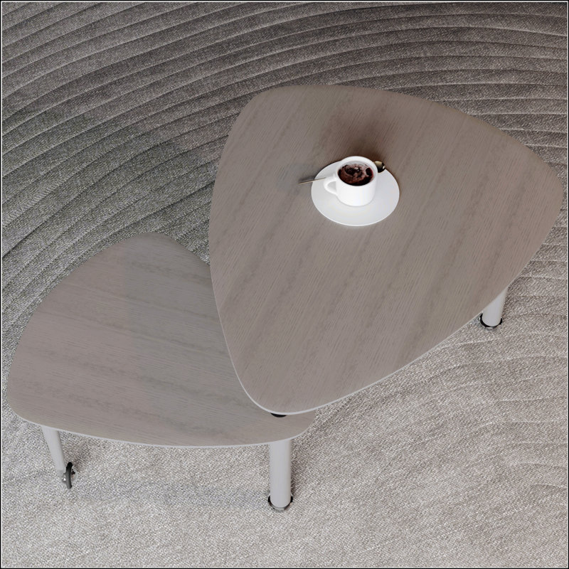 Table basse rotative moderne 360 degrés pour le salon, Marron foncé, Marron foncé