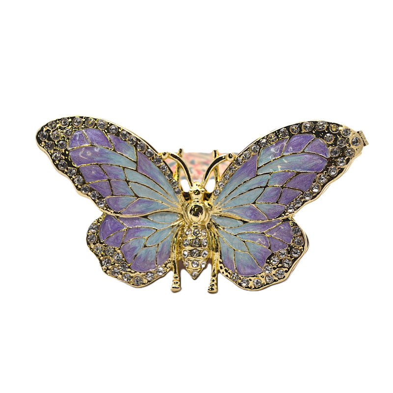 Boîte à bijoux décorative en papillon avec cristaux autrichiens