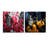 Red Grey Butterfly Haven II - Butterfly Acrylic Wall Art Glass Set Of 2-103922732