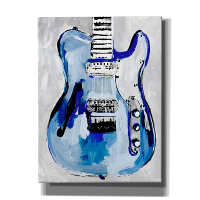 Toile épique Graffiti «Electric Blues 4» par Annie Warren, 12 po x 16 po