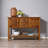 Routenberg Wood Storage Console Table with  2 Drawers and Cabinets and Bottom Shelf-643847493