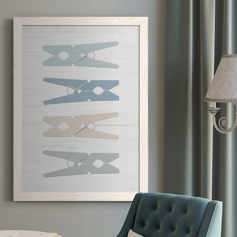 «Dilver Laundry Pins», reproduction d'art sur toile, Blanc, H 37,5 po x l 27,5 po x P 1 po