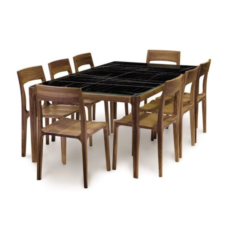 Lisse Rectangular Dining Table, Black, 30"H x 73"L x 43"W