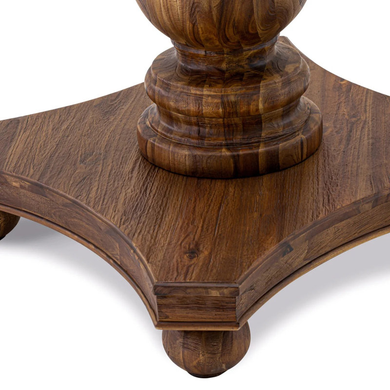 Table de salle à manger rustique Irving, Noyer antique, Base de balustre, 48 x 48 x 30 pouces