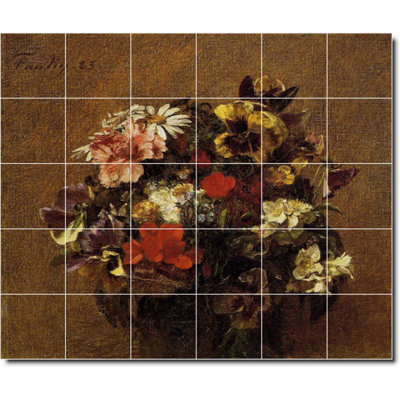 25.5" x 21.25" Ceramic Painting Decorative Mural Tile 4.25" x 4.25"