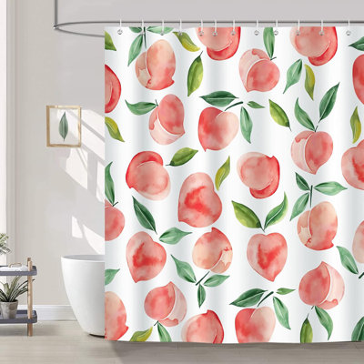 Fruit Bathroom Curtain with 12 Hooks