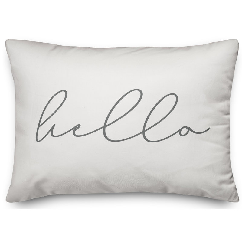  Housse et insert de coussin d'extérieur Hello Thin, Blanc / Gris