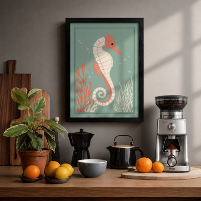 Graceful Seahorse Coastal - Framed Print