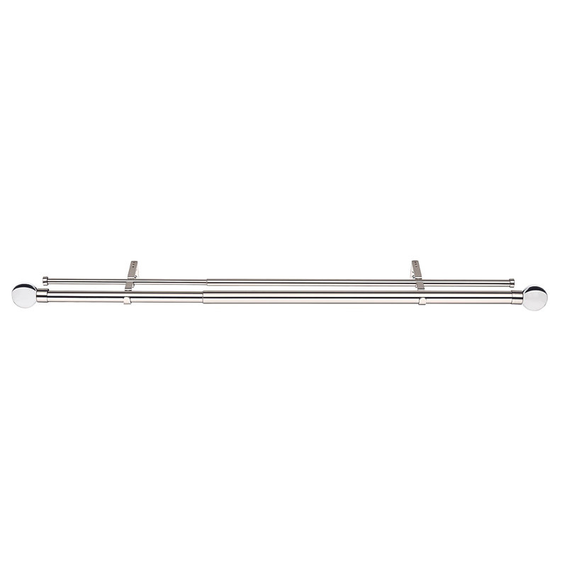 Ensemble de tringle à rideaux double en lin Linen Avenue, nickel brossé Linen Avenue, H 3,5 po x l 28 po x P 5 po