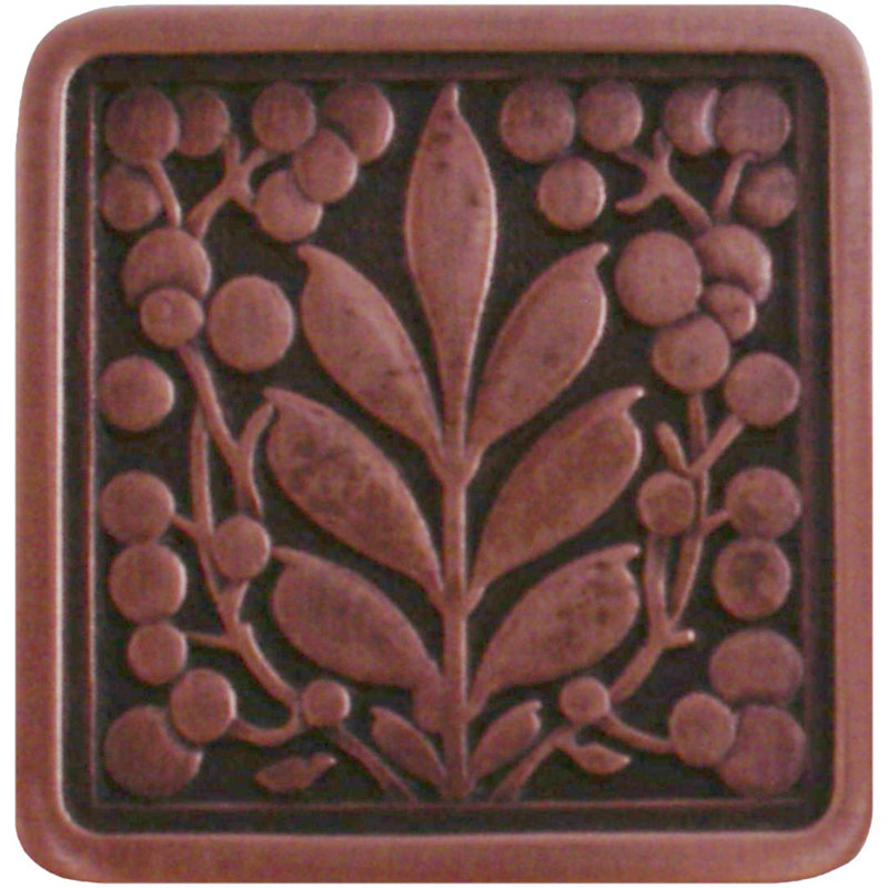 English Garden 1.375" Length Square Knob, Antique Copper