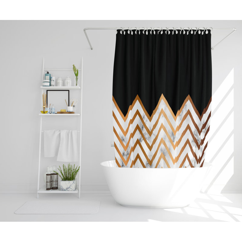 Knute Polyester Shower Curtain, 168cm H x 168 W