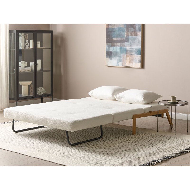 Axton 2 Seater Sofa Bed, White, Boucle