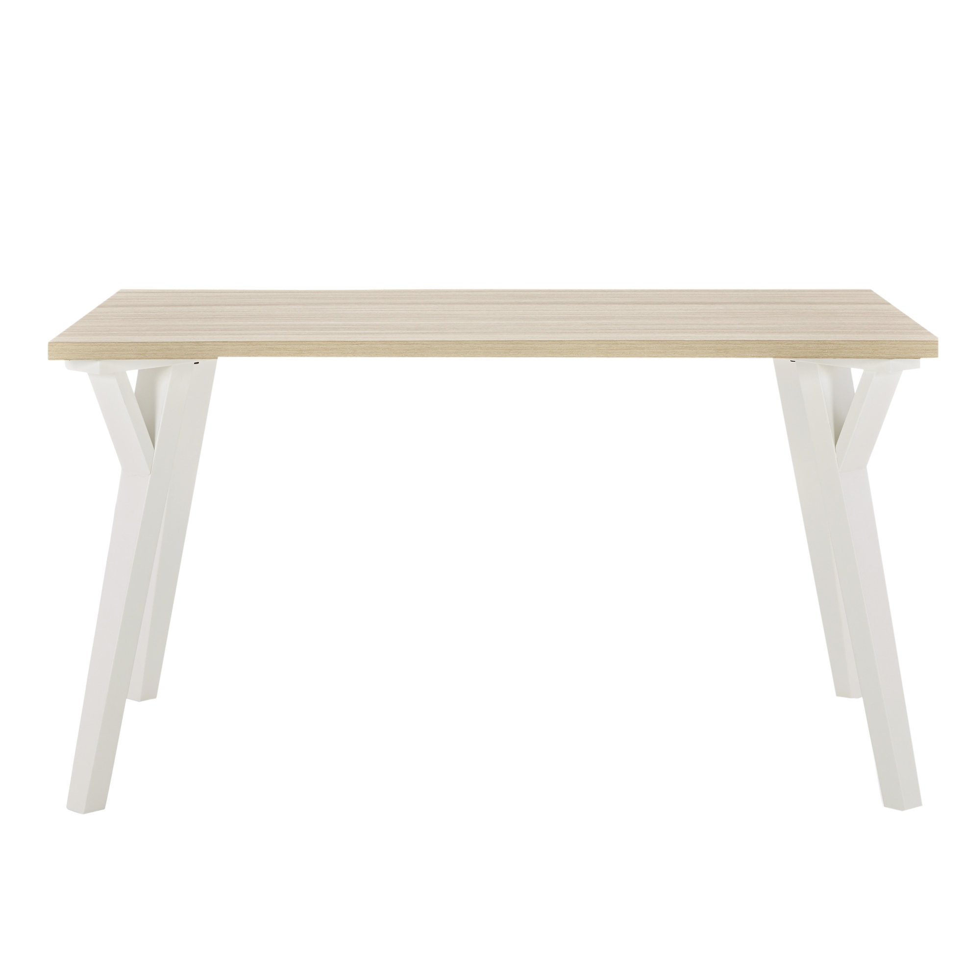 George Oliver Contemporary Rectangular Dining Table - White And Oak ...