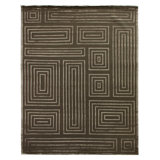 Metro-Velvet Geometric Area Rug in Khaki