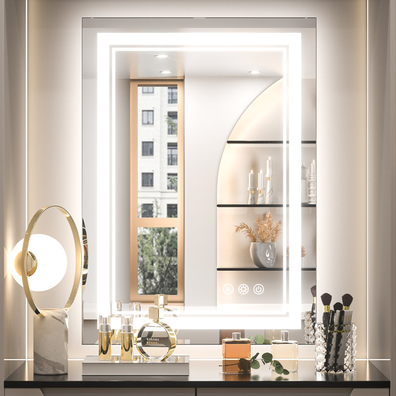 Miroir de salle de bain à DEL Chrisna, 20 po x 28 po, Rectangulaire