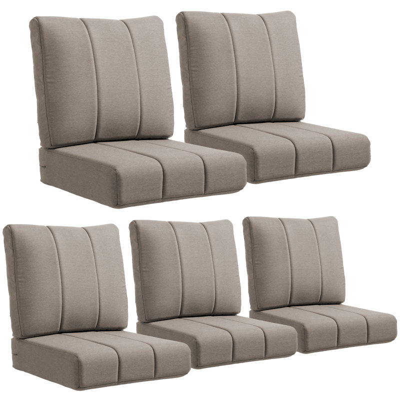Tracie 24"W X 24"D Outdoor Deep Seating Cushion Set For Patio Furiture, Gray, 5