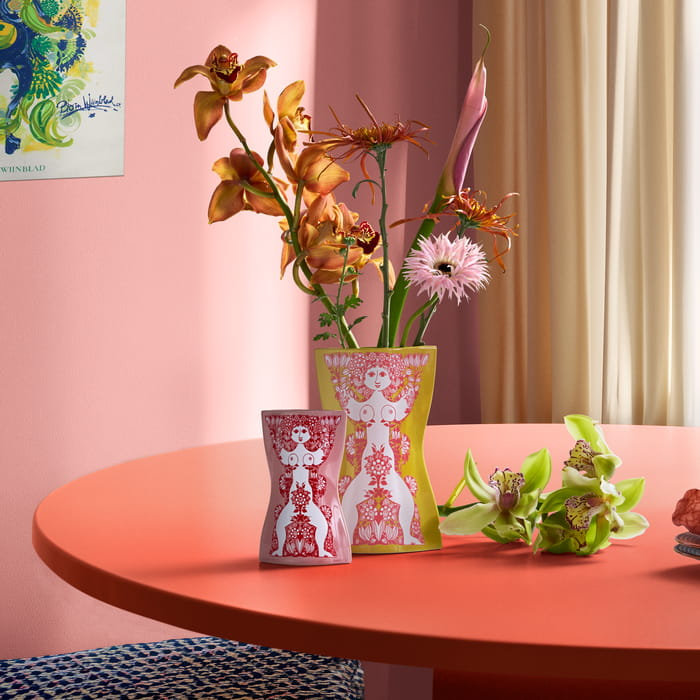 Vase Nina, rose / rouge, hauteur 6,5 po